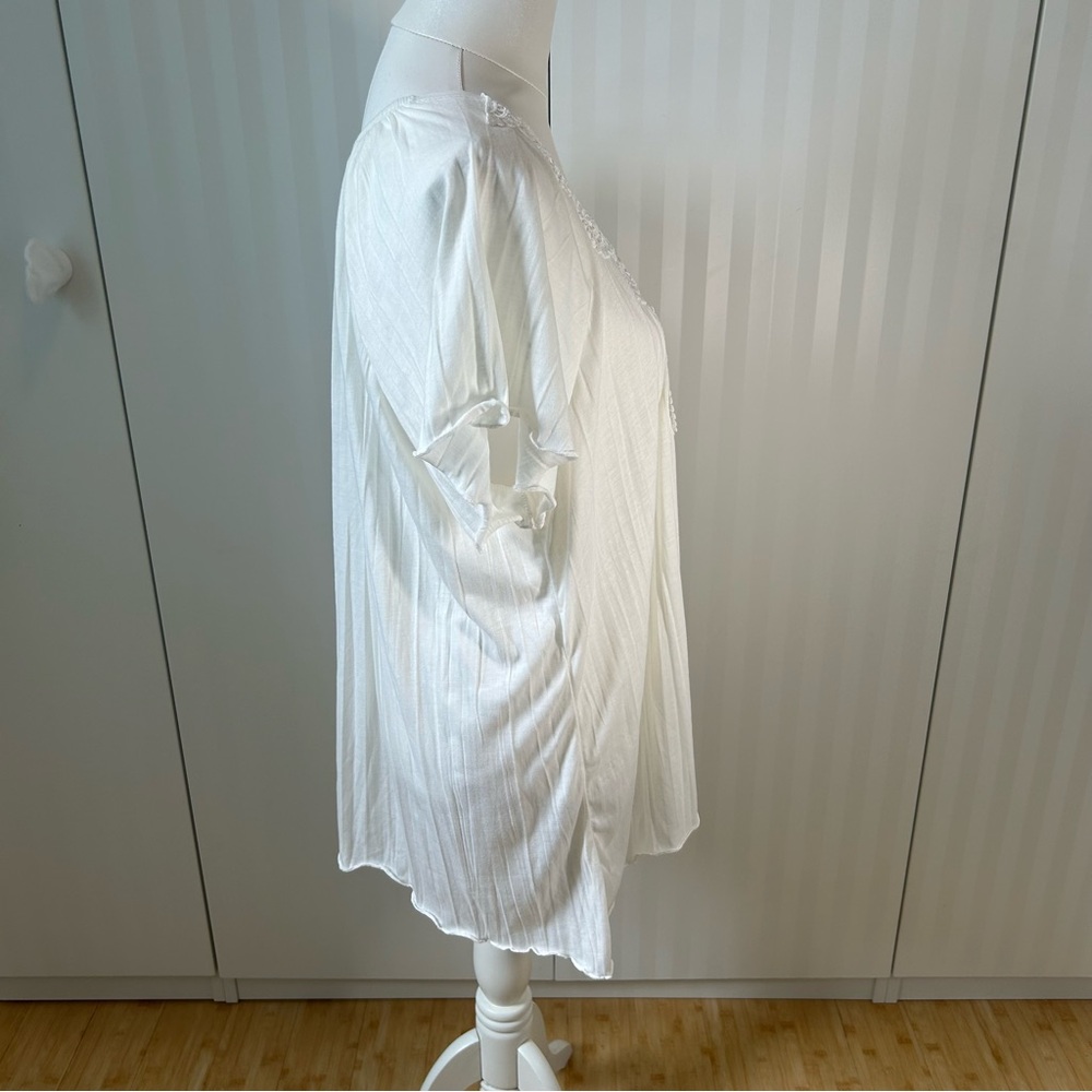NWT New York Laundry white ruffle raglan embroidery flowy pretty blouse Size 2X - Picture 6 of 10